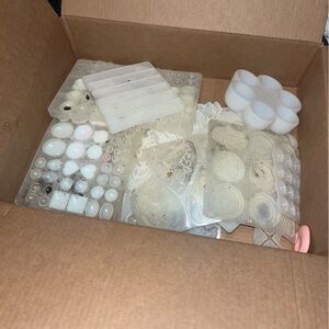 4 lbs Clear and White Resin Mold Lot - Assorted Shapes